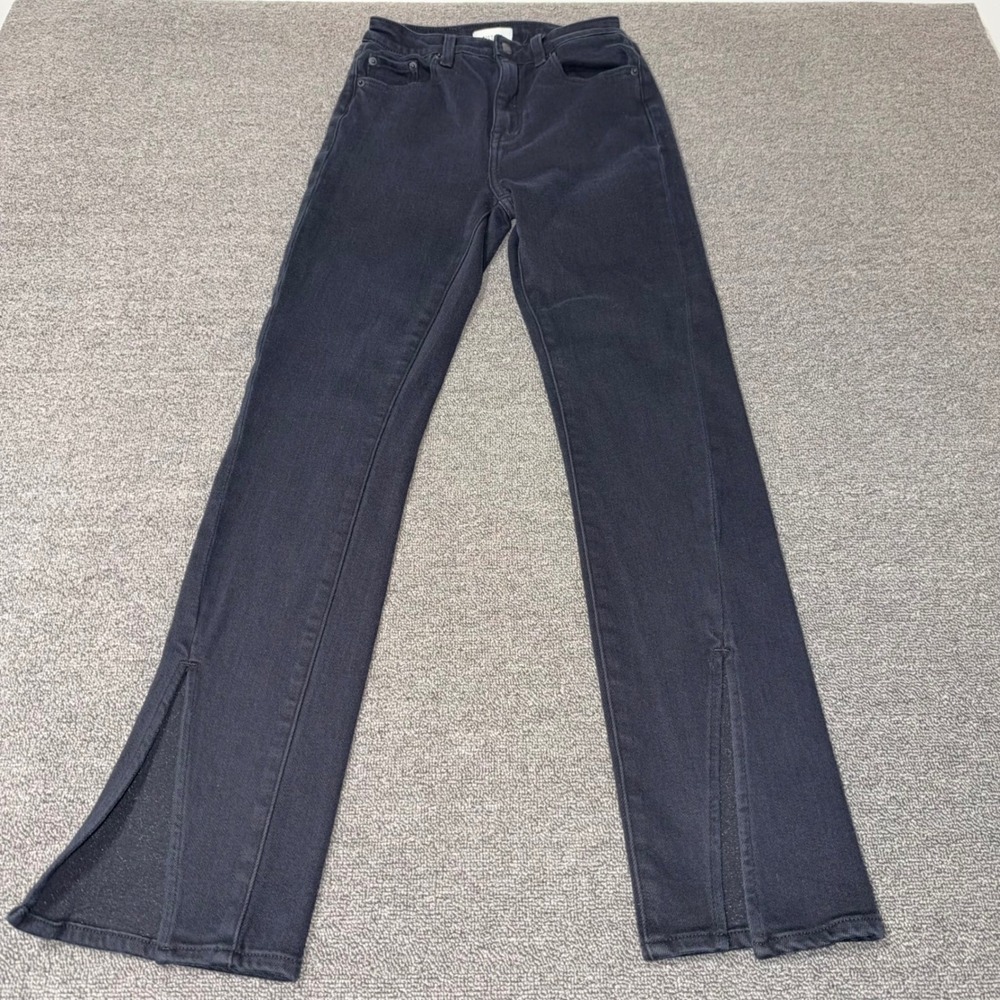 Pistola Black High Rise Split Hem Skinny Jeans Size 25 Casual Grunge Indie